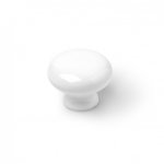 Lot de 4 boutons de meuble rond porcelaine brillant h. 27 x l. 35 x p. 35 mm