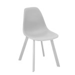 Lot de 4 chaises design coque jato - alu / résine - blanc Lot de 4 chaises design coque jato - alu / résine - blanc