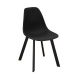 Lot de 4 chaises design coque jato - alu / résine - noir Lot de 4 chaises design coque jato - alu / résine - noir