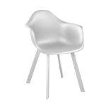 Lot de 4 fauteuils design coque jato - alu / résine - blanc Lot de 4 fauteuils design coque jato - alu / résine - blanc