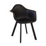 Lot de 4 fauteuils design coque jato - alu / rsine - noir