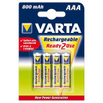Lot de 4 piles alcaline type hr03 1. 2 volts rechargeables - 56703101404