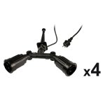 Lot de 4 spots jardin À piquer doubles - e27 80w max ip44 Lot de 4 spots jardin À piquer doubles - e27 80w max ip44