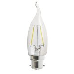 Lot de 5 ampoules led flamme coup de vent filament 4 watt (q. 42 watt) culot b22  baonnette