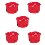 Lot 5 botes appareillage encastrement 67x40 rouge