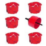Lot 5 botes d'encastrement cloison sche + scie cloche