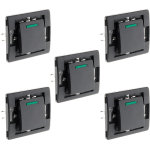 Lot de 5 boutons poussoirs  voyant bornes auto - composable - noir - venus