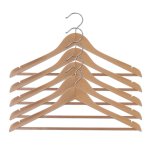 Lot de 5 cintres bois naturel