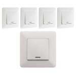 Lot de 5 interrupteurs va & vient  voyant 10a blanc - artezo