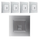 Lot de 5 prises tel. rj 45 cat. 5 mont�s module large - silver - simplea