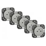 Lot de 5 prises avec terre dooxie, legrand, aluminium Lot de 5 prises avec terre dooxie, legrand, aluminium