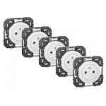 Lot de 5 prises avec terre dooxie, legrand, blanc Lot de 5 prises avec terre dooxie, legrand, blanc