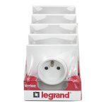 Lot de 5 prises avec terre neptune, blanc, legrand