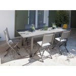 Lot de 6 chaises pliantes thma - tpep - glace / argent