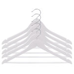 Lot de 5 cintres bois blanc