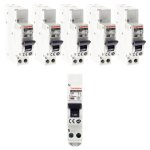 Lot de 6 disjoncteurs À connexions automatiques ph + n - 32a nf - thomson Lot de 6 disjoncteurs À connexions automatiques ph + n - 32a nf - thomson