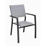 Lot de 6 fauteuils empilables games - alu / tpep - graphite / perle Lot de 6 fauteuils empilables games - alu / tpep - graphite / perle