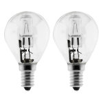 Lot de ampoules 2 halog�nes sph�rique e14 - 28w