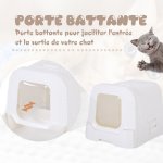 Maison de toilette pour chat tiroir  litire coulissant porte battante filtre odeur + pelle fournis ...