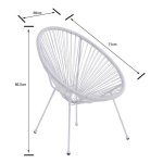 Mana fauteuil design en forme d'oeuf - cordage en plastique blanc