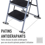Marchepied escabeau pliant antidrapant hauteur max. 155 cm charge max. 150 kg acier gris et noir