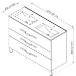 Meuble  poser alan - l120cm - blanc - laqu brillant - livr mont