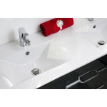 Meuble  poser alan - l120cm - gris laqu brillant - plaqu bois - livr mont