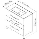 Meuble � poser alan - l60cm - blanc - laqu� brillant - livr� mont�