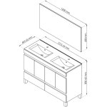 Meuble  poser lancelo - l120cm - crme - mlamin - livr mont