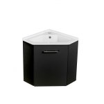 Meuble lave mains d'angle noir allibert
