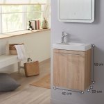 Meuble lave - mains complet couleur chne oak bordolino avec mitigeur eau chaude / eau froide