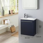 Meuble lave - mains pour wc bleu nuit de qualit avec robinet eau froide