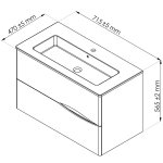 Meuble À suspendre 2doo - l70cm - noir - toucher doux - livré monté Meuble À suspendre 2doo - l70cm - noir - toucher doux - livré monté