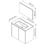 Meuble  suspendre ivan s + - l80cm - 2p - taupe - mlamin - livr en kit