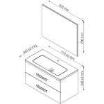 Meuble  suspendre lenca - l90cm - bois miel - mlamin - livr mont