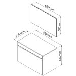 Meuble  suspendre maple - l60cm - orme clair - mlamin - livr mont