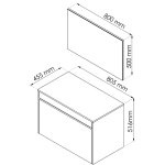 Meuble  suspendre maple - l80cm - chne gris - mlamin - livr mont