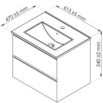 Meuble  suspendre max - l60cm - anthracite - brillant - livr mont