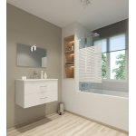 Meuble  suspendre palneca - 80cm - blanc - laqu - livr mont