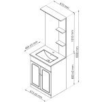 Meuble  poser tolede - 60cm - blanc - pvc brillant - livr en kit