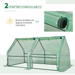 Mini serre de jardin serre À tomates double bâche 180l x 90l x 90h cm acier pe pvc 2 fenêtres avec zip ... Mini serre de jardin serre À tomates double bâche 180l x 90l x 90h cm acier pe pvc 2 fenêtres avec zip ...