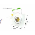 Mini - spot encastrable led 3w orientable carré - blanc chaud 2300k - 3500k - silamp Mini - spot encastrable led 3w orientable carré - blanc chaud 2300k - 3500k - silamp