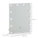 Miroir maquillage hollywood lumineux led intensité réglable pour coiffeuse dim. 41l x 13p x 51h Miroir maquillage hollywood lumineux led intensité réglable pour coiffeuse dim. 41l x 13p x 51h