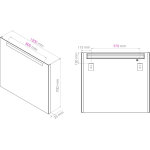 Miroir r�tro - �clairant adel - argent - 120x70cm - verre - cadre aluminium