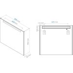 Miroir r�tro - �clairant adel - argent - 80x70cm - verre - cadre aluminium