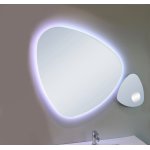 Miroir r�tro - �clairant cicia - argent - 90x90cm - verre - contours sabl�s