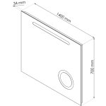 Miroir r�tro - �clairant froya - argent - 140x70cm - verre - multi - fonctions