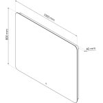 Miroir r�tro - �clairant los angeles - argent - 100x80cm - verre - cadre aluminium