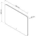 Miroir r�tro - �clairant los angeles - argent - 80x60cm - verre - cadre aluminium