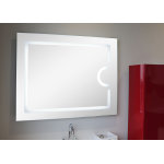 Miroir r�tro - �clairant nevis - argent - 60x80cm - verre - rond grossissant